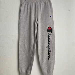 Champion Kids Light Gray Joggers with Logo